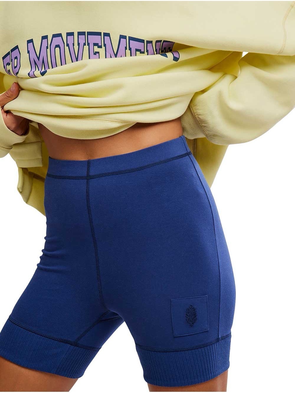 Free People Movement High-Rise Performance Biker Shorts - Blue